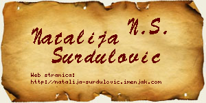 Natalija Surdulović vizit kartica